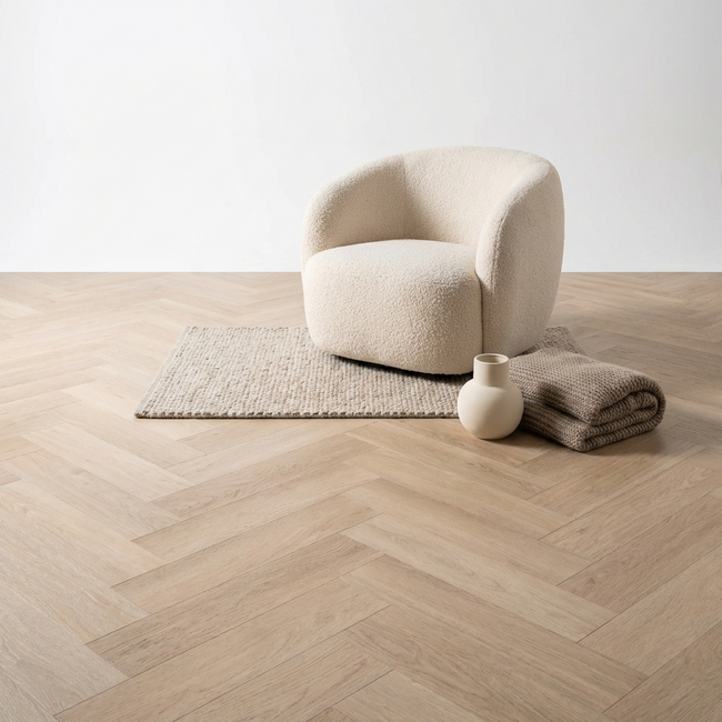 Madera Visgraat White Wash Smoky Plak PVC